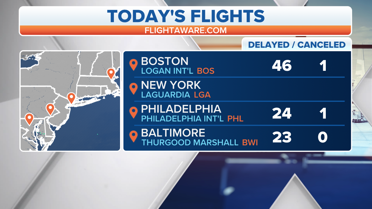 northeast travel delays